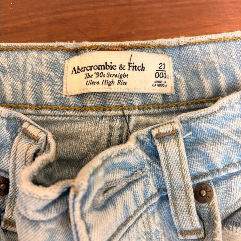 Abercrombie & Fitch Light Blue High-Rise Straight Jeans